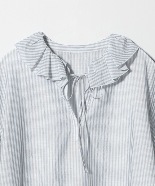 BEAUTY&YOUTH UNITED ARROWS(ビューティーアンドユースユナイテッドアローズ)の「ストライプ ラッフル スキッパーブラウス ウォッシャブル(シャツ/ブラウス・レディース・ベージュ/ライトブルー・FREE)」の15枚目の写真