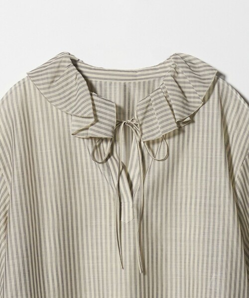 BEAUTY&YOUTH UNITED ARROWS(ビューティーアンドユースユナイテッドアローズ)の「ストライプ ラッフル スキッパーブラウス ウォッシャブル(シャツ/ブラウス・レディース・ベージュ/ライトブルー・FREE)」の20枚目の写真