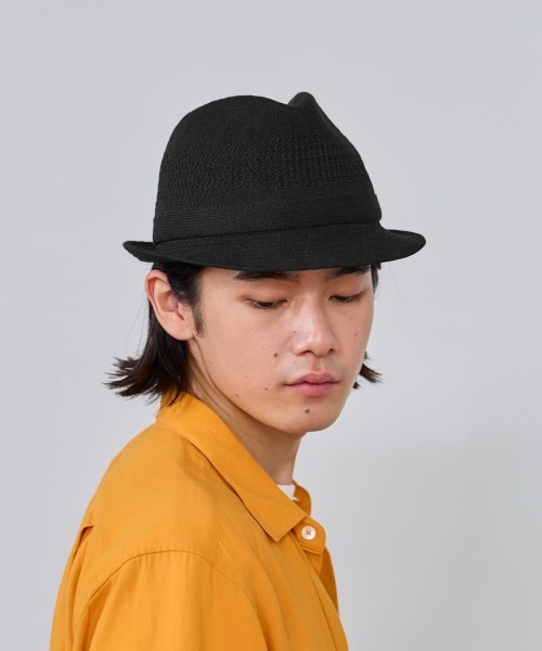 OVERRIDE(オーバーライド)の「OVERRIDE REP LINEN BLEND KNIT FEDORA / オーバーライド(ハット・メンズ・ブラック/ベージュ/ネイビー・60cm/58cm/62cm)」の10枚目の写真