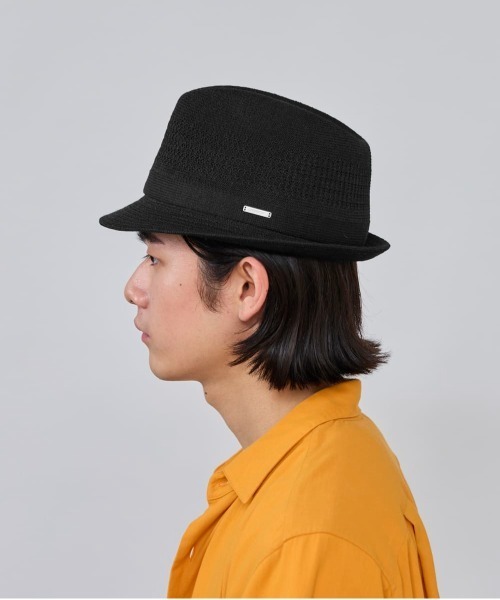 OVERRIDE(オーバーライド)の「OVERRIDE REP LINEN BLEND KNIT FEDORA / オーバーライド(ハット・メンズ・ブラック/ベージュ/ネイビー・60cm/58cm/62cm)」の11枚目の写真