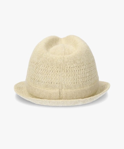 OVERRIDE(オーバーライド)の「OVERRIDE REP LINEN BLEND KNIT FEDORA / オーバーライド(ハット・メンズ・ブラック/ベージュ/ネイビー・60cm/58cm/62cm)」の8枚目の写真