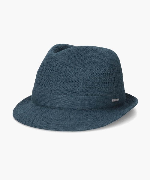 OVERRIDE(オーバーライド)の「OVERRIDE REP LINEN BLEND KNIT FEDORA / オーバーライド(ハット・メンズ・ブラック/ベージュ/ネイビー・60cm/58cm/62cm)」の5枚目の写真