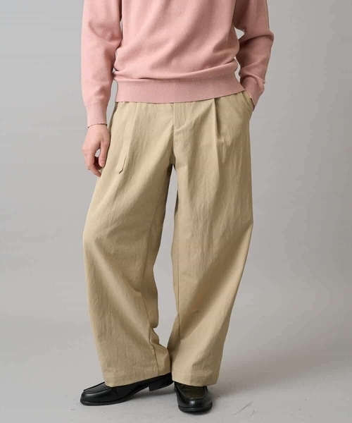 a.v.v（アーヴェヴェ）の「【イージーケア/洗濯機で洗える/毛玉になりにくい/ストレッチ】ベルト付きワイドテーパードチノパンツ（その他パンツ・メンズ・ベージュ/アイボリー・48/46）」の11枚目の写真