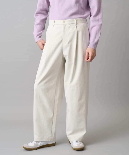a.v.v（アーヴェヴェ）の「【イージーケア/洗濯機で洗える/毛玉になりにくい/ストレッチ】ベルト付きワイドテーパードチノパンツ（その他パンツ・メンズ・ベージュ/アイボリー・48/46）」の14枚目の写真