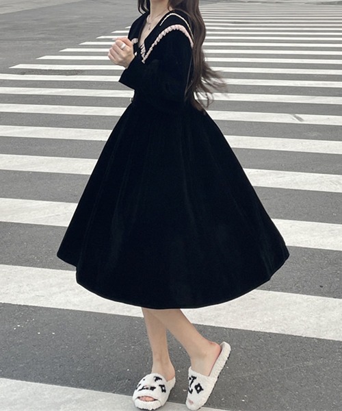 lulufa(ルルファ)の「襟付き フロントボタン Aラインワンピース(ワンピース・レディース・レッド/ブラック・MEDIUM/LARGE)」の18枚目の写真