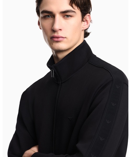 EMPORIO ARMANI(エンポリオアルマーニ)の「【エンポリオ アルマーニ】フルジップ スウェットシャツ ダブルジャージー マイクロイーグルバンド(スウェット・メンズ・ブラック・X-LARGE/SMALL/MEDIUM/LARGE)」の3枚目の写真