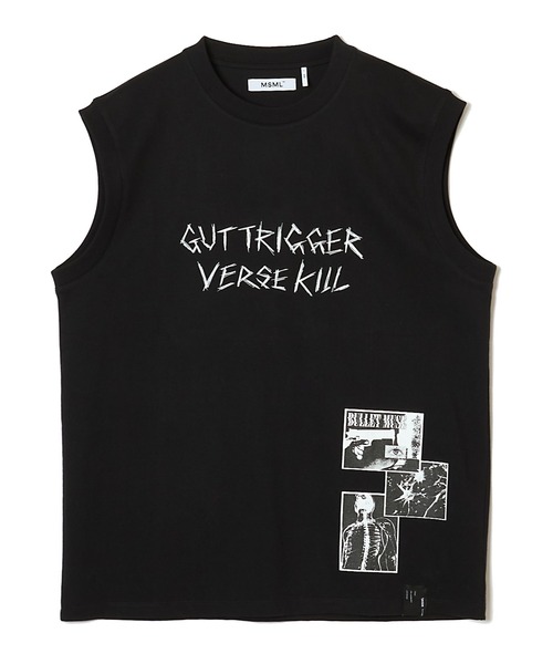 MSML(エムエスエムエル)の「GUT TRIGGER VERSE KILL NO SLEEVE T SHIRT(Tシャツ/カットソー・メンズ・ブラック・XL/L/M)」の2枚目の写真