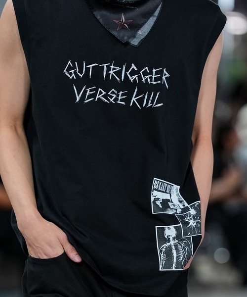 MSML(エムエスエムエル)の「GUT TRIGGER VERSE KILL NO SLEEVE T SHIRT(Tシャツ/カットソー・メンズ・ブラック・XL/L/M)」の6枚目の写真