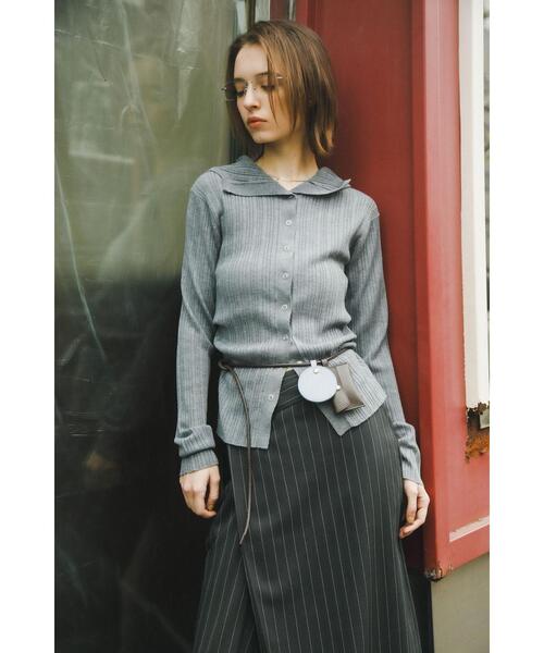 SENSE OF PLACE by URBAN RESEARCH(センスオブプレイスバイアーバンリサーチ)の「『洗濯可』マルチリブニットフーディー(ニット/セーター・レディース・オフホワイト/グレー/ベージュ・ONE)」の15枚目の写真