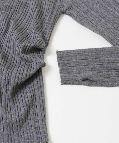 SENSE OF PLACE by URBAN RESEARCH(センスオブプレイスバイアーバンリサーチ)の「『洗濯可』マルチリブニットフーディー(ニット/セーター・レディース・オフホワイト/グレー/ベージュ・ONE)」の18枚目の写真