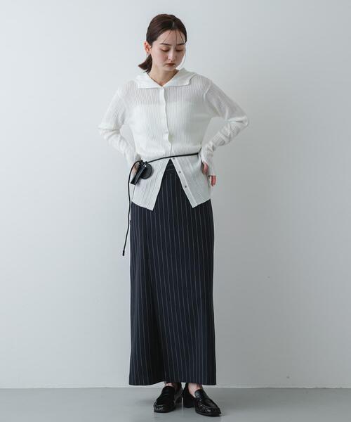 SENSE OF PLACE by URBAN RESEARCH(センスオブプレイスバイアーバンリサーチ)の「『洗濯可』マルチリブニットフーディー(ニット/セーター・レディース・オフホワイト/グレー/ベージュ・ONE)」の22枚目の写真