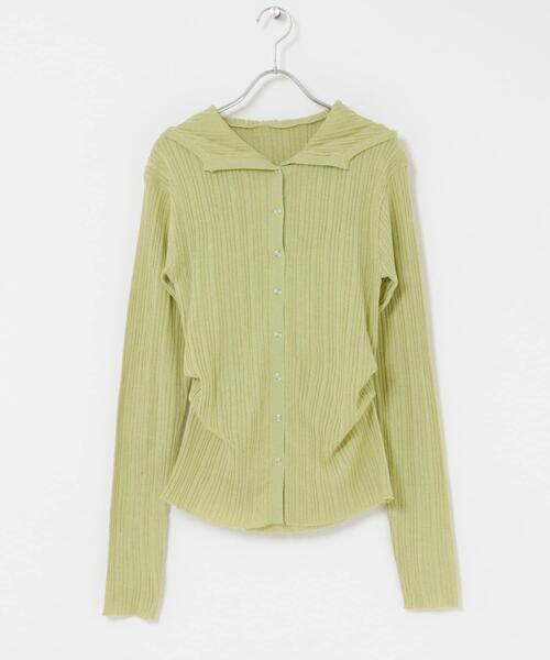 SENSE OF PLACE by URBAN RESEARCH(センスオブプレイスバイアーバンリサーチ)の「『洗濯可』マルチリブニットフーディー(ニット/セーター・レディース・オフホワイト/グレー/ベージュ・ONE)」の4枚目の写真