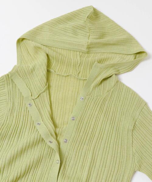 SENSE OF PLACE by URBAN RESEARCH(センスオブプレイスバイアーバンリサーチ)の「『洗濯可』マルチリブニットフーディー(ニット/セーター・レディース・オフホワイト/グレー/ベージュ・ONE)」の5枚目の写真