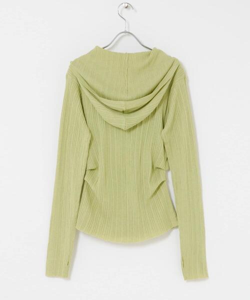 SENSE OF PLACE by URBAN RESEARCH(センスオブプレイスバイアーバンリサーチ)の「『洗濯可』マルチリブニットフーディー(ニット/セーター・レディース・オフホワイト/グレー/ベージュ・ONE)」の6枚目の写真