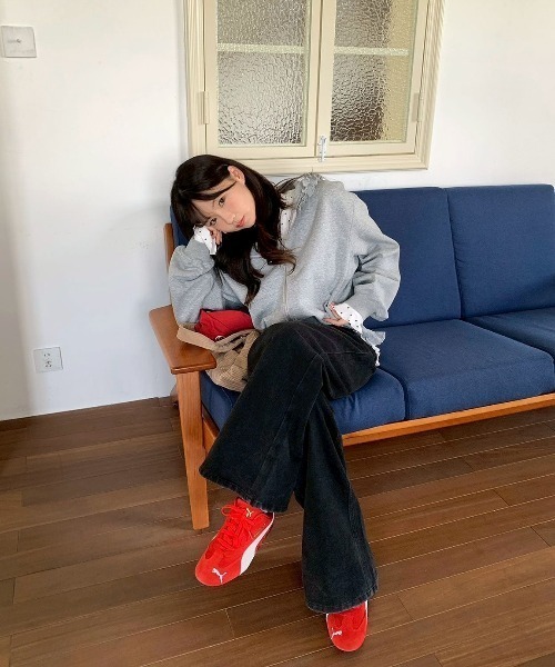 VIBGYOR（ヴィブジョー）の「【LAMPOON】フリルジップパーカー（パーカー・レディース・ピンク/グレー・MEDIUM/SMALL/LARGE）」の10枚目の写真