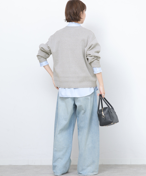 JOURNAL STANDARD relume(ジャーナルスタンダード レリューム)の「《追加》ウォッシャブルミラノリブカーディガン(カーディガン/ボレロ・レディース・ネイビー/ライトグレー・FREE)」の4枚目の写真