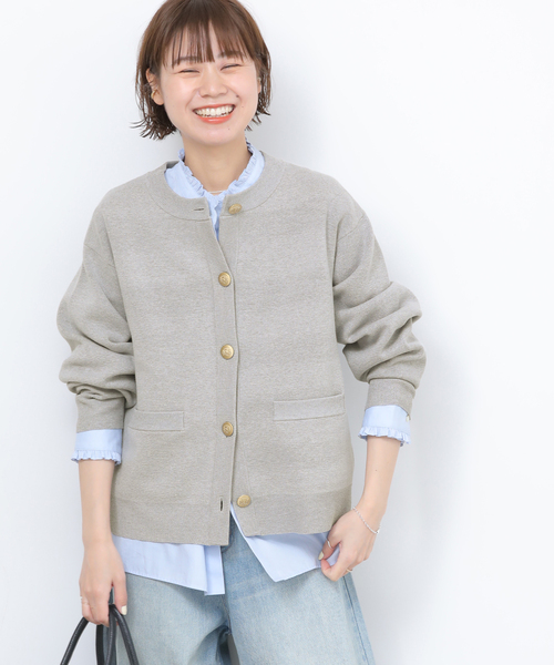 JOURNAL STANDARD relume(ジャーナルスタンダード レリューム)の「《追加》ウォッシャブルミラノリブカーディガン(カーディガン/ボレロ・レディース・ネイビー/ライトグレー・FREE)」の6枚目の写真