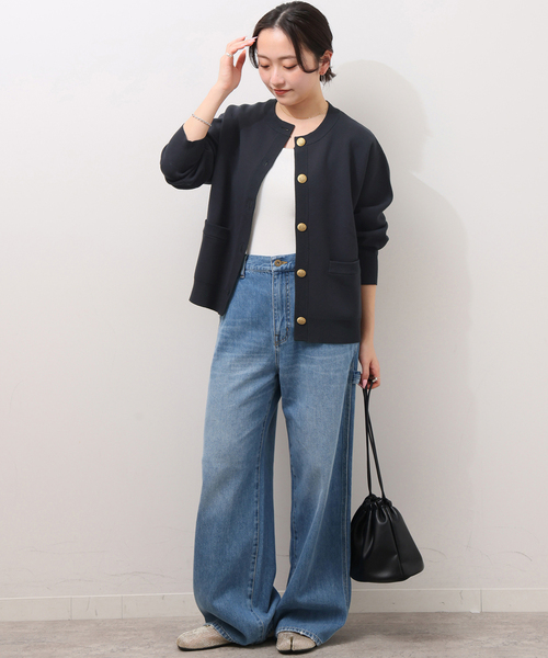 JOURNAL STANDARD relume(ジャーナルスタンダード レリューム)の「《追加》ウォッシャブルミラノリブカーディガン(カーディガン/ボレロ・レディース・ネイビー/ライトグレー・FREE)」の10枚目の写真