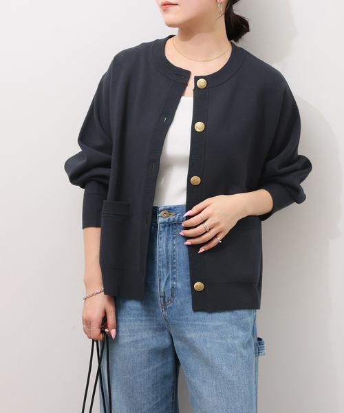 JOURNAL STANDARD relume(ジャーナルスタンダード レリューム)の「《追加》ウォッシャブルミラノリブカーディガン(カーディガン/ボレロ・レディース・ネイビー/ライトグレー・FREE)」の14枚目の写真