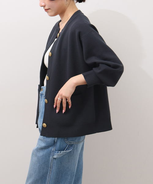 JOURNAL STANDARD relume(ジャーナルスタンダード レリューム)の「《追加》ウォッシャブルミラノリブカーディガン(カーディガン/ボレロ・レディース・ネイビー/ライトグレー・FREE)」の15枚目の写真