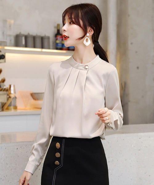 BACKYARD FAMILY(バックヤードファミリー)の「ブラウス ktops519(シャツ/ブラウス・レディース・アイボリー/ライトブルー・M/XL/S/L/2XL)」の2枚目の写真