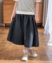ikka | 【親子コーデ】ライトデニムボリュームスカーチョ(120~160cm)(スカート)