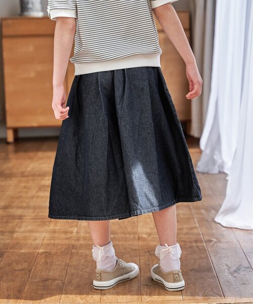 ikka(イッカ)の「【親子コーデ】ライトデニムボリュームスカーチョ(120~160cm)(スカート・キッズ・ネイビー・130/140/150/120/160)」の7枚目の写真