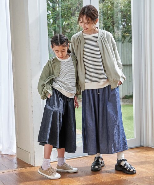 ikka(イッカ)の「【親子コーデ】ライトデニムボリュームスカーチョ(120~160cm)(スカート・キッズ・ネイビー・130/140/150/120/160)」の12枚目の写真