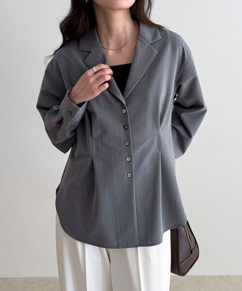 fredy emue（フレディエミュ）の「テーラードシャツ（シャツ/ブラウス・レディース・モカ/ネイビー/グレー・38）」の22枚目の写真