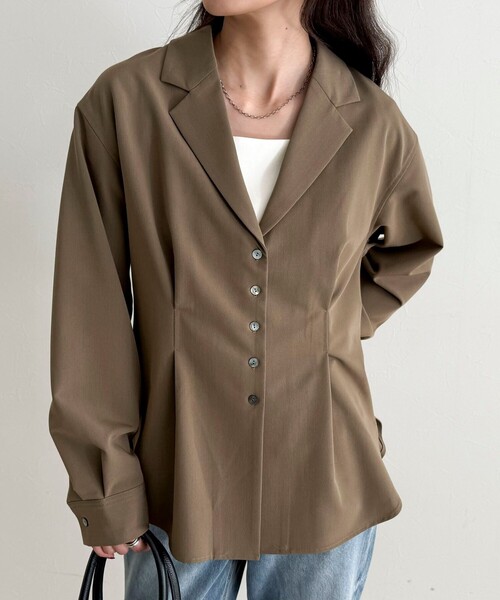 fredy emue（フレディエミュ）の「テーラードシャツ（シャツ/ブラウス・レディース・モカ/ネイビー/グレー・38）」の17枚目の写真