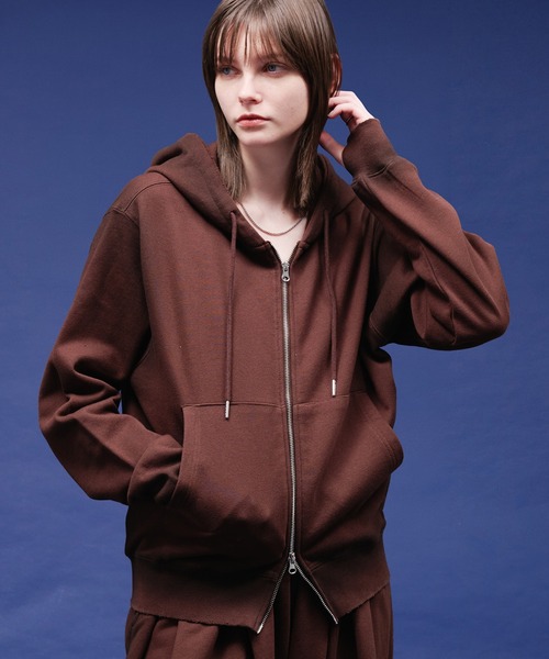 selle glant（セレグランテ）の「HEAVY WEIGHT DOUBLE ZIP PARKER/ヘビーウェイトダブルジップパーカー（パーカー・メンズ・ブラック/ダークブラウン/杢グレー・LARGE/MEDIUM/SMALL）」の3枚目の写真