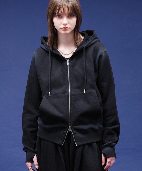 selle glant（セレグランテ）の「HEAVY WEIGHT DOUBLE ZIP PARKER/ヘビーウェイトダブルジップパーカー（パーカー・メンズ・ブラック/ダークブラウン/杢グレー・LARGE/MEDIUM/SMALL）」の2枚目の写真