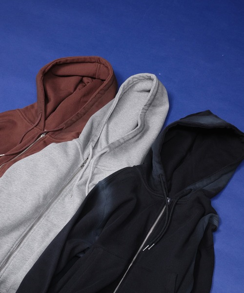 selle glant（セレグランテ）の「HEAVY WEIGHT DOUBLE ZIP PARKER/ヘビーウェイトダブルジップパーカー（パーカー・メンズ・ブラック/ダークブラウン/杢グレー・LARGE/MEDIUM/SMALL）」の19枚目の写真