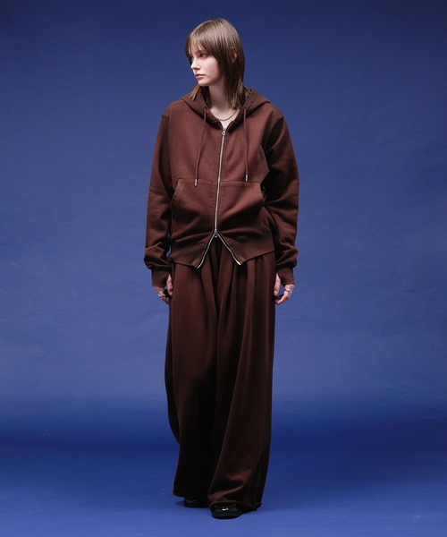 selle glant（セレグランテ）の「HEAVY WEIGHT DOUBLE ZIP PARKER/ヘビーウェイトダブルジップパーカー（パーカー・メンズ・ブラック/ダークブラウン/杢グレー・LARGE/MEDIUM/SMALL）」の20枚目の写真