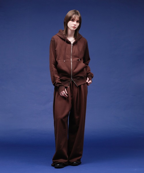 selle glant（セレグランテ）の「HEAVY WEIGHT DOUBLE ZIP PARKER/ヘビーウェイトダブルジップパーカー（パーカー・メンズ・ブラック/ダークブラウン/杢グレー・LARGE/MEDIUM/SMALL）」の21枚目の写真