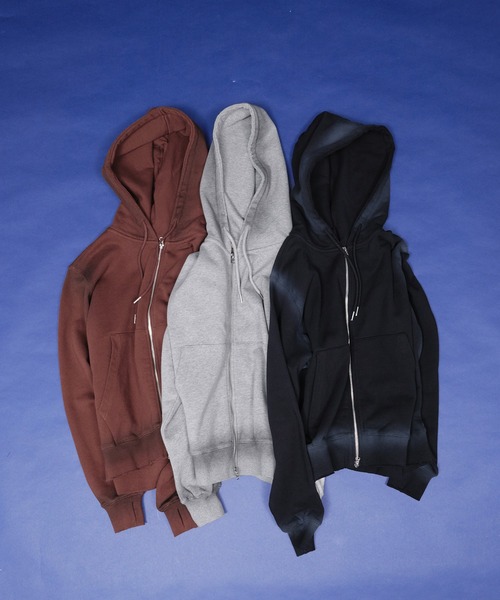 selle glant（セレグランテ）の「HEAVY WEIGHT DOUBLE ZIP PARKER/ヘビーウェイトダブルジップパーカー（パーカー・メンズ・ブラック/ダークブラウン/杢グレー・LARGE/MEDIUM/SMALL）」の18枚目の写真