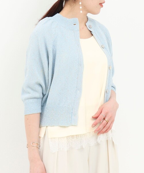 MICO COULIER（ミコクリエ）の「サテン×スムース裾レースタンクトップ（Tシャツ/カットソー・レディース・オフホワイト/ブラウン/チャコールグレー・38）」の10枚目の写真