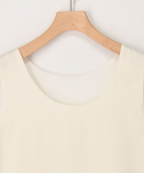 MICO COULIER（ミコクリエ）の「サテン×スムース裾レースタンクトップ（Tシャツ/カットソー・レディース・オフホワイト/ブラウン/チャコールグレー・38）」の17枚目の写真