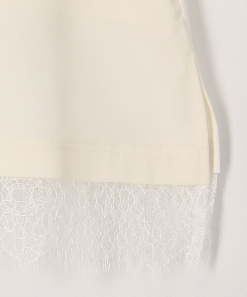 MICO COULIER（ミコクリエ）の「サテン×スムース裾レースタンクトップ（Tシャツ/カットソー・レディース・オフホワイト/ブラウン/チャコールグレー・38）」の18枚目の写真