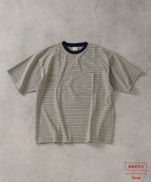 JOURNAL STANDARD J.S HOMESTEAD（ジャーナルスタンダードホームステッド）の「BRENT / ブレント 別注 ボーダー ポケット Tシャツ 1（Tシャツ/カットソー・メンズ・ネイビー/ベージュ/アイボリー・LARGE/MEDIUM）」の2枚目の写真