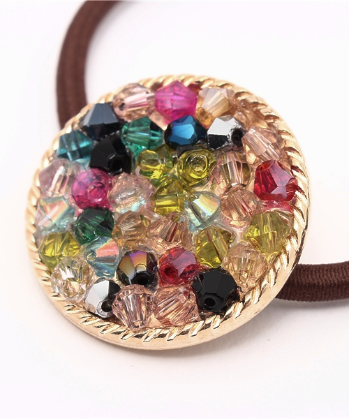 queite（ケイト）の「ビーズプレートヘアゴム（ヘアゴム・レディース・オフホワイト/グレー/マルチ・ﾌﾘ-）」の5枚目の写真