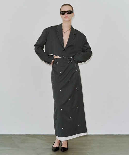 JOSE MOON(ジョゼムーン)の「EYELET SKIRT/アイレットスカート(スカート・レディース・グレー・38/36)」の2枚目の写真