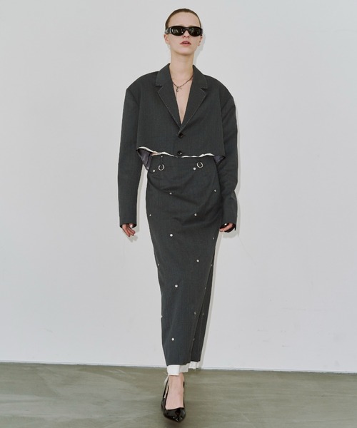 JOSE MOON(ジョゼムーン)の「EYELET SKIRT/アイレットスカート(スカート・レディース・グレー・38/36)」の3枚目の写真