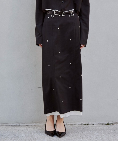 JOSE MOON(ジョゼムーン)の「EYELET SKIRT/アイレットスカート(スカート・レディース・グレー・38/36)」の14枚目の写真