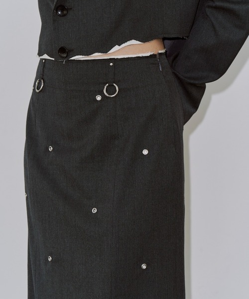 JOSE MOON(ジョゼムーン)の「EYELET SKIRT/アイレットスカート(スカート・レディース・グレー・38/36)」の4枚目の写真