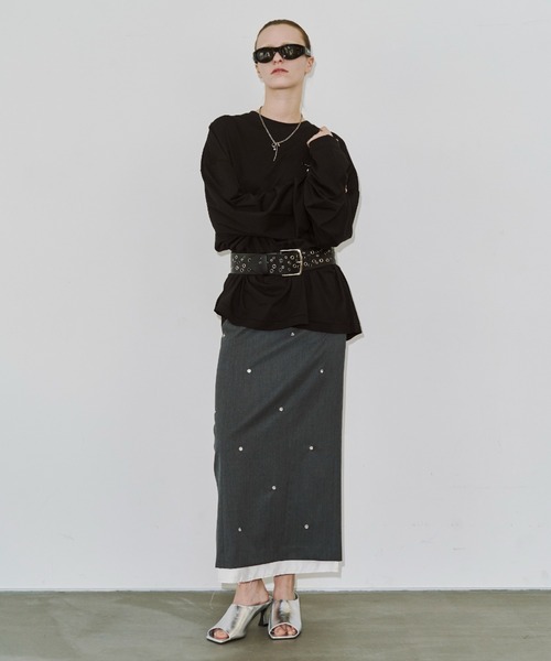 JOSE MOON(ジョゼムーン)の「EYELET SKIRT/アイレットスカート(スカート・レディース・グレー・38/36)」の10枚目の写真