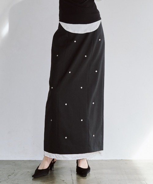 JOSE MOON（ジョゼムーン）の「EYELET SKIRT/アイレットスカート（スカート・レディース・グレー/ブラック・38/36）」の8枚目の写真
