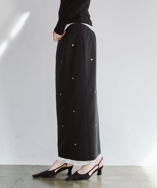 JOSE MOON（ジョゼムーン）の「EYELET SKIRT/アイレットスカート（スカート・レディース・グレー/ブラック・38/36）」の7枚目の写真