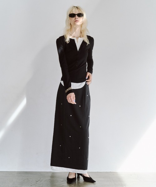 JOSE MOON（ジョゼムーン）の「EYELET SKIRT/アイレットスカート（スカート・レディース・グレー/ブラック・38/36）」の5枚目の写真