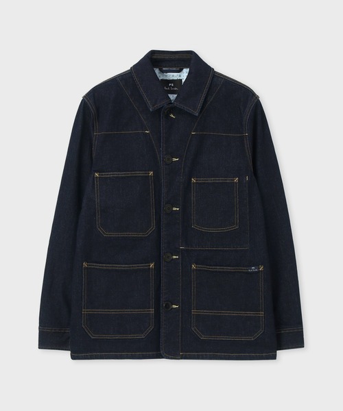 PS Paul Smith(ピーエスポールスミス)の「デニム アシンメトリーポケット カバーオール / 162101 885U(ブルゾン・メンズ・インディゴブルー/ダークインディゴブルー・SMALL/XX-LARGE/X-LARGE/LARGE/MEDIUM)」の2枚目の写真